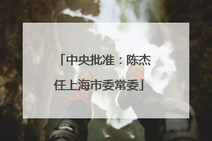 中央批准：陈杰任上海市委常委