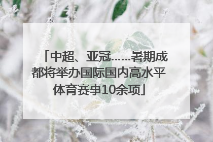 中超、亚冠……暑期成都将举办国际国内高水平体育赛事10余项