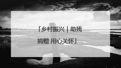 乡村振兴｜助残捐赠 用心关怀