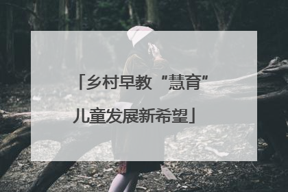 乡村早教“慧育”儿童发展新希望