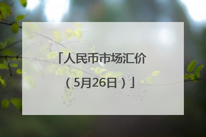 人民币市场汇价（5月26日）