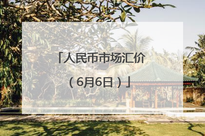 人民币市场汇价（6月6日）