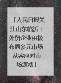 人民日报关注山东临沂：外贸企业积极布局多元市场 从容应对市场波动