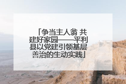 争当主人翁 共建好家园——平利县以党建引领基层善治的生动实践