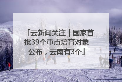 云新闻关注｜国家首批39个重点培育对象公布，云南有3个