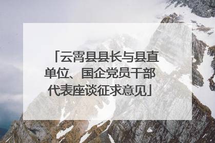 云霄县县长与县直单位、国企党员干部代表座谈征求意见