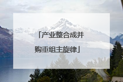 产业整合成并购重组主旋律