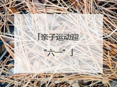 亲子运动迎“六一”