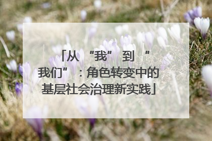 从 “我” 到 “我们”：角色转变中的基层社会治理新实践