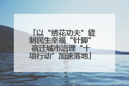 以“绣花功夫”缝制民生幸福“针脚” 宿迁城市治理“十项行动”加速落地