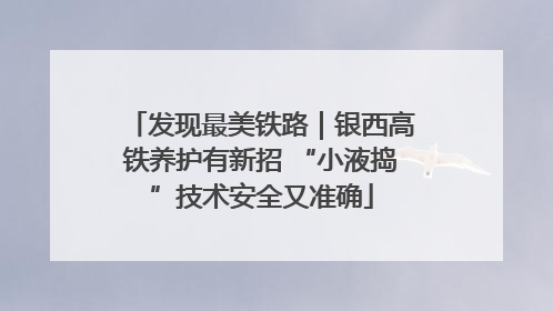 发现最美铁路｜银西高铁养护有新招 “小液捣”技术安全又准确