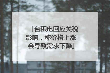 台积电回应关税影响，称价格上涨会导致需求下降