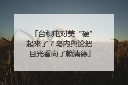 台积电对美“硬”起来了？岛内舆论把目光看向了赖清德