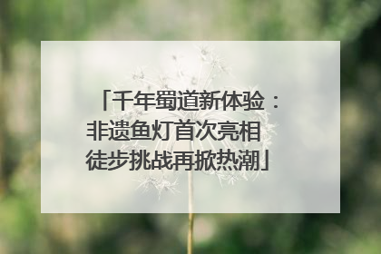 千年蜀道新体验：非遗鱼灯首次亮相 徒步挑战再掀热潮
