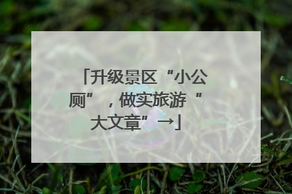 升级景区“小公厕”，做实旅游“大文章”→