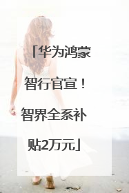 华为鸿蒙智行官宣！智界全系补贴2万元