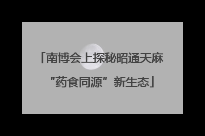南博会上探秘昭通天麻“药食同源”新生态