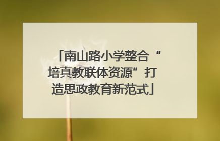 南山路小学整合“培真教联体资源”打造思政教育新范式