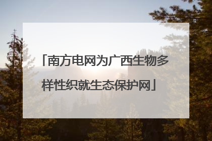 南方电网为广西生物多样性织就生态保护网