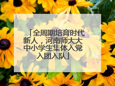 全周期培育时代新人，河南师大大中小学生集体入党入团入队