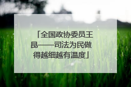 全国政协委员王昆——司法为民做得越细越有温度