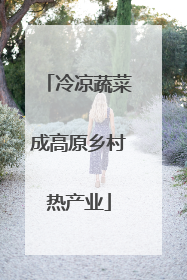 冷凉蔬菜成高原乡村热产业