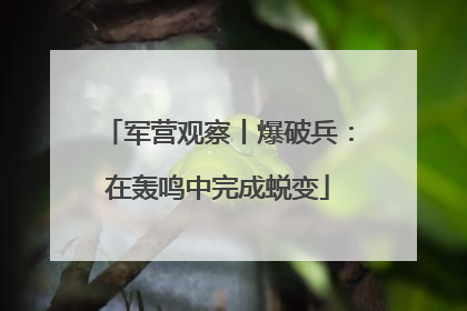 军营观察丨爆破兵：在轰鸣中完成蜕变