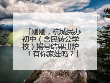 刚刚，杭城民办初中（含民转公学校）摇号结果出炉！有你家娃吗？