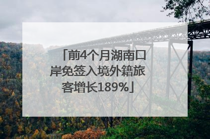 前4个月湖南口岸免签入境外籍旅客增长189%