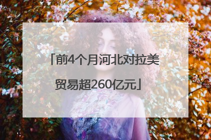 前4个月河北对拉美贸易超260亿元