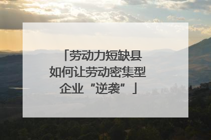 劳动力短缺县 如何让劳动密集型企业“逆袭”