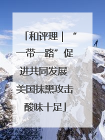 和评理｜“一带一路”促进共同发展 美国抹黑攻击酸味十足