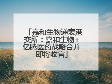嘉和生物递表港交所：嘉和生物+亿腾医药战略合并即将收官