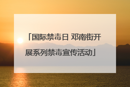 国际禁毒日 邓南街开展系列禁毒宣传活动