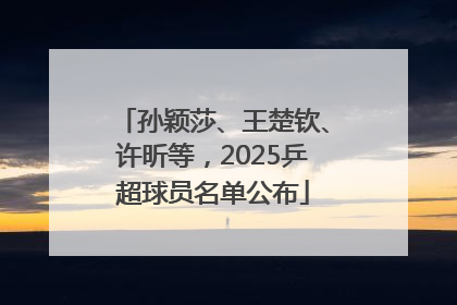 孙颖莎、王楚钦、许昕等，2025乒超球员名单公布