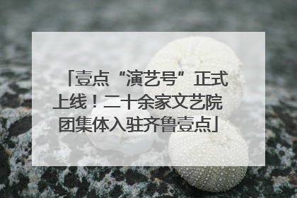 壹点“演艺号”正式上线！二十余家文艺院团集体入驻齐鲁壹点
