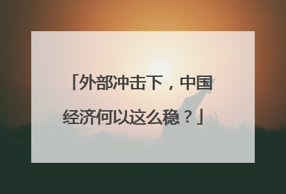 外部冲击下，中国经济何以这么稳？