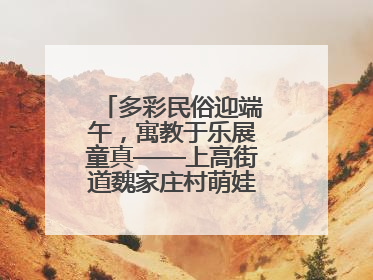 多彩民俗迎端午，寓教于乐展童真——上高街道魏家庄村萌娃传统文化盛宴