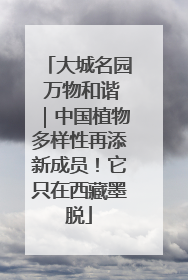 大城名园 万物和谐｜中国植物多样性再添新成员！它只在西藏墨脱