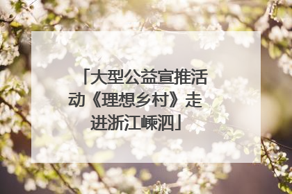 大型公益宣推活动《理想乡村》走进浙江嵊泗