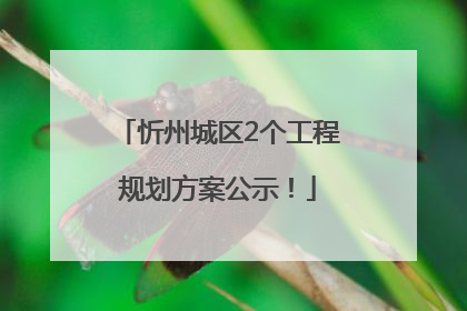 忻州城区2个工程规划方案公示！