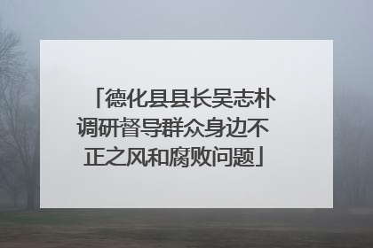 德化县县长吴志朴调研督导群众身边不正之风和腐败问题
