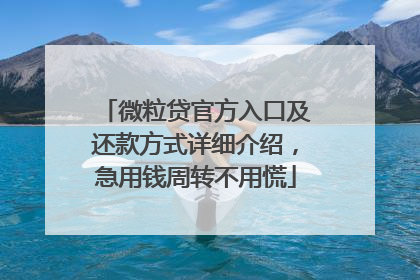 微粒贷官方入口及还款方式详细介绍，急用钱周转不用慌