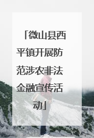 微山县西平镇开展防范涉农非法金融宣传活动