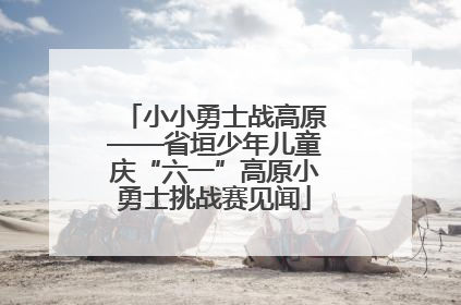 小小勇士战高原——省垣少年儿童庆“六一”高原小勇士挑战赛见闻