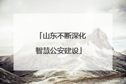 山东不断深化智慧公安建设
