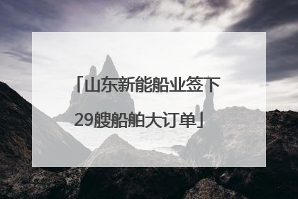 山东新能船业签下29艘船舶大订单