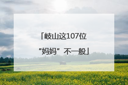 岐山这107位“妈妈”不一般