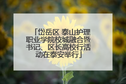 岱岳区 泰山护理职业学院校城融合暨书记、区长高校行活动在泰安举行