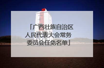广西壮族自治区人民代表大会常务委员会任免名单